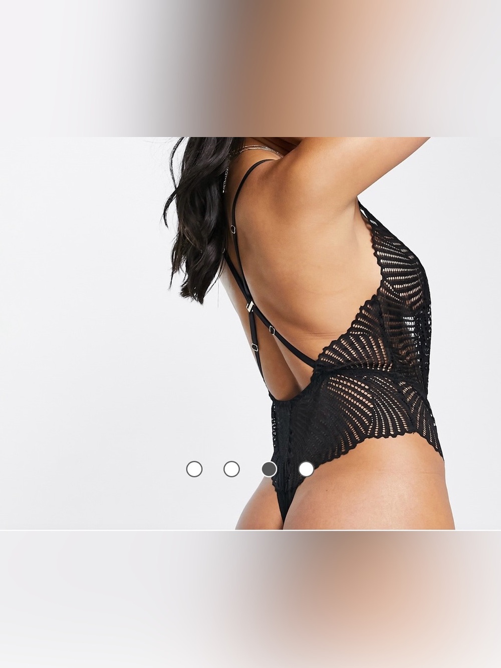 Bluebella Black Plunge Lace One-Piece Swimwear - Picture 3 of 5